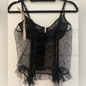 Lasenza sheer polka dot black corset